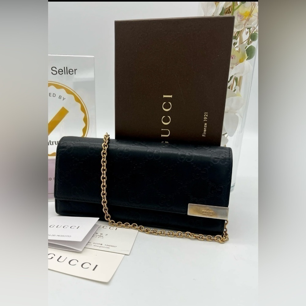 GUCCI. Wallet on chain black monogram - Picture 3 of 12